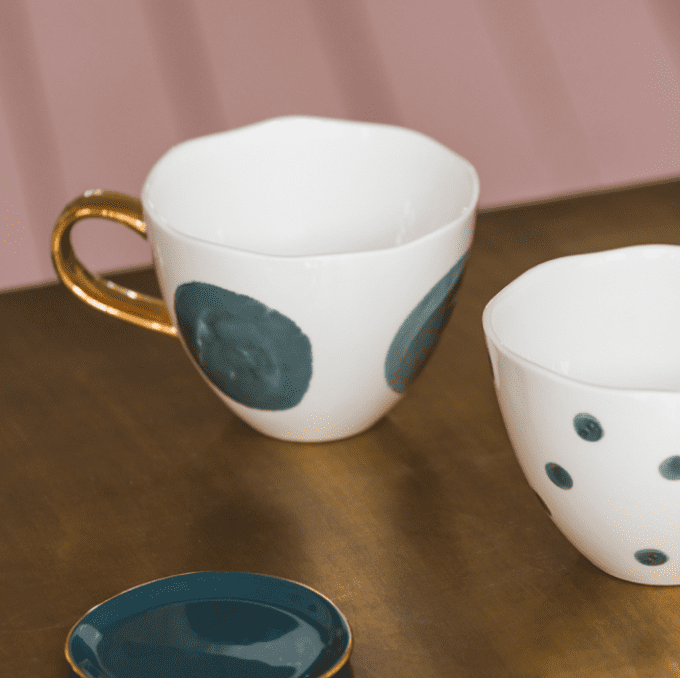 MORNING TASSE FORMAT THÉ CAPPUCCINO POIS CANARD - BLUE GREEN