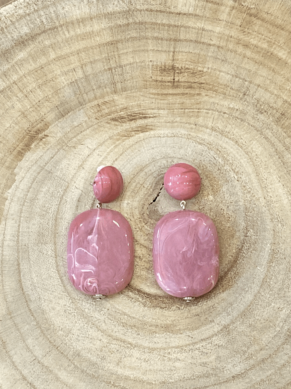 Pendente Percée Argentée Avec Anneaux Déco Mauve - Modèle 4039 Occasion