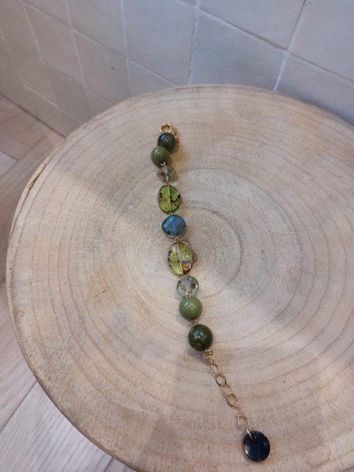 BRACELET EN PIERRES VERT - FRANCINE BRAMLI