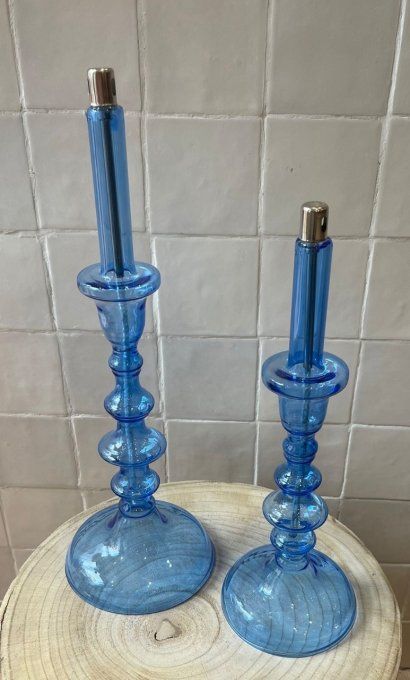 LAMPE À HUILE - BOUGEOIR CHANDELIER CANDLE N9 BLEUE