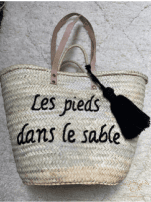 PANIER "LES PIEDS DANS LE SABLE" NOIR