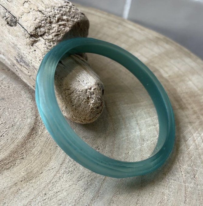 BRACELET JONC BRAGI FIN BLEU BONDI GIVRÉ - FRANCINE BRAMLI