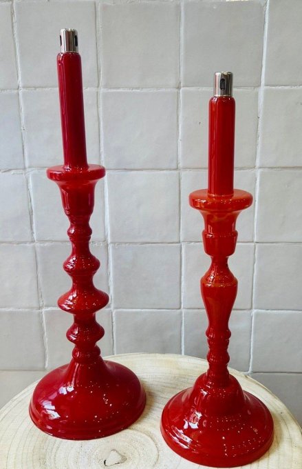 LAMPE À HUILE - BOUGEOIR CHANDELIER CANDLE N6 RED