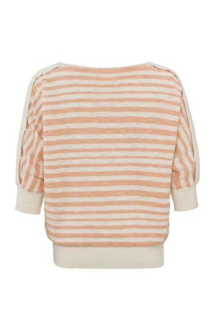 PULL RAYÉ CORAIL DEMIES-MANCHES