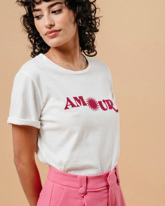 TEESHIRT ÉCRU IMPRIMÉ AMOUR MARISOL