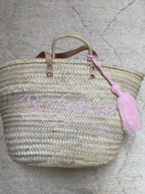 PANIER  "BICHETTE" ROSE TENDRE