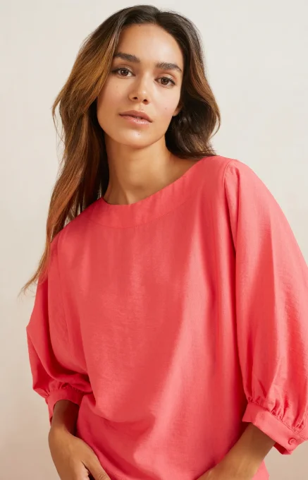 BLOUSE COL BATEAU CORAIL 