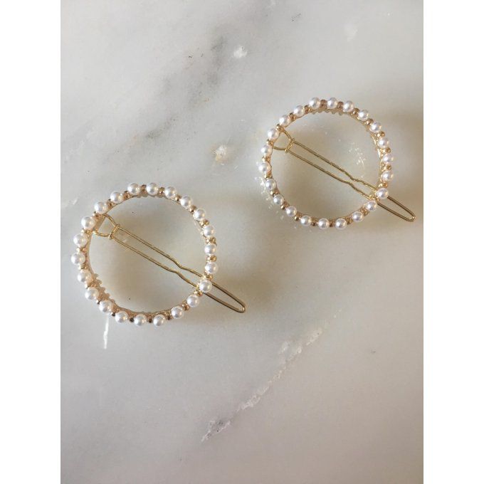 BARRETTE RONDE "PERLES"