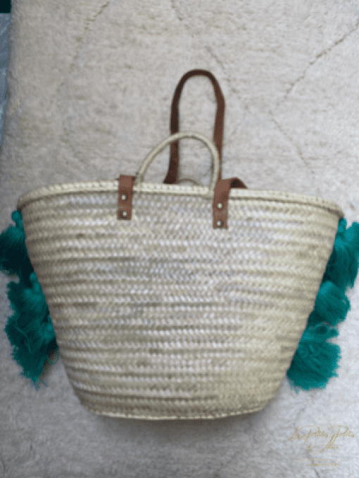 PANIER MULTI POMPONS VERT HOLLYWOOD