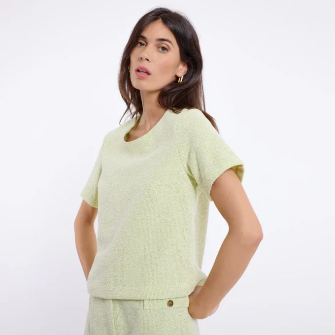 TOP COL ROND VERT CHANEL