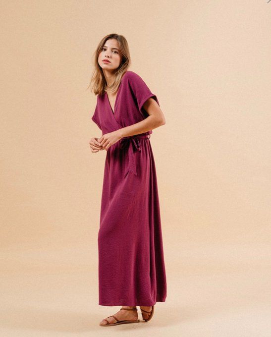 ROBE MAUD AUBERGINE