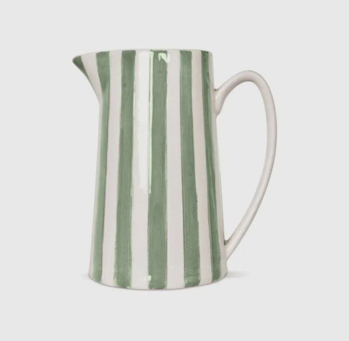 VASE PICHET À RAYURES MATCHA 