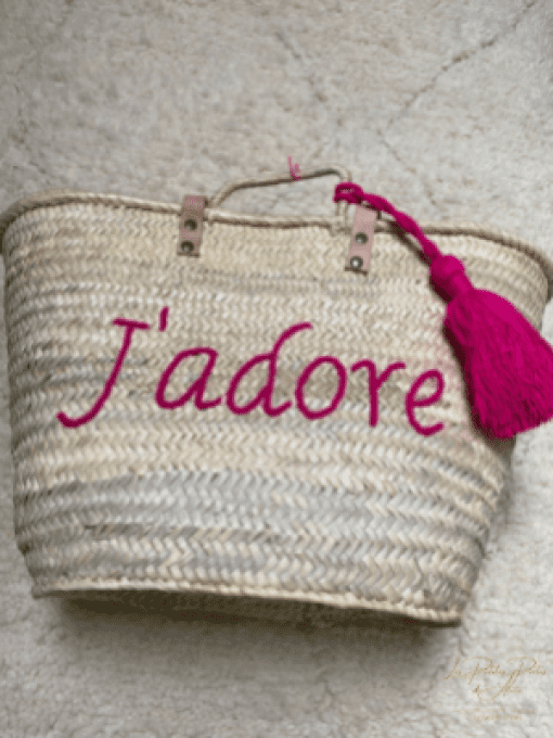 PANIER "J'ADORE" ROSE FUSHIA