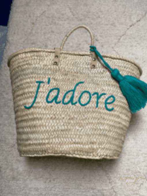 PANIER "J'ADORE" VERT HOLLYWOOD