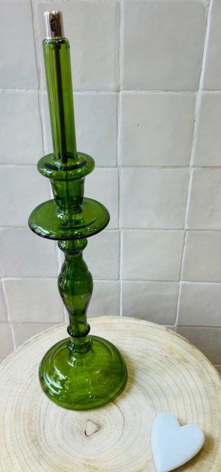 LAMPE À HUILE - BOUGEOIR CHANDELIER CANDLE N7 GREEN