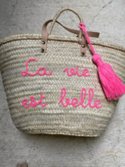 PANIER "LA VIE EST BELLE" ROSE FLASH