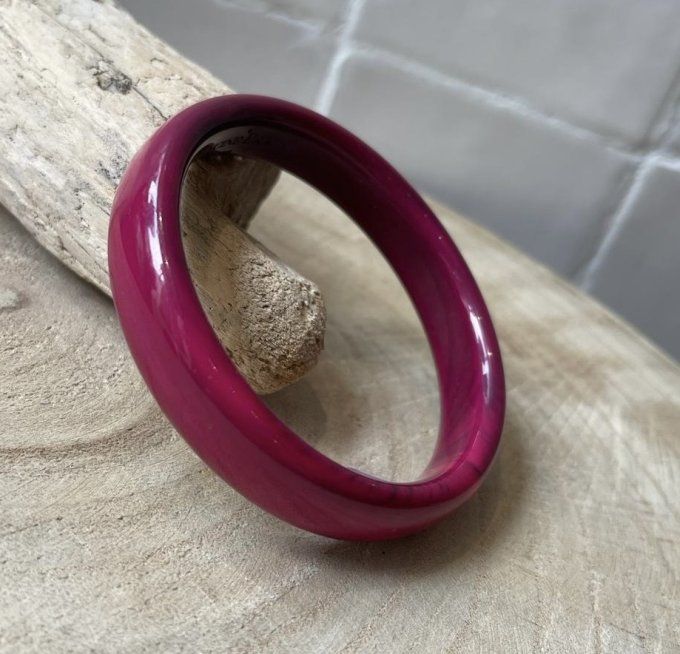 BRACELET JONC MARBRÉ FUSCHIA - FRANCINE BRAMLI