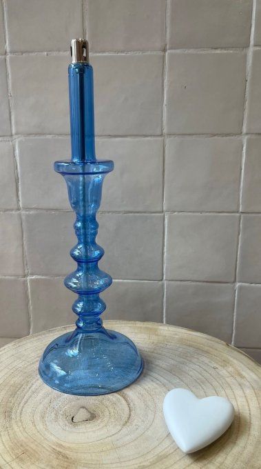 LAMPE À HUILE - BOUGEOIR CHANDELIER CANDLE N9 BLEUE