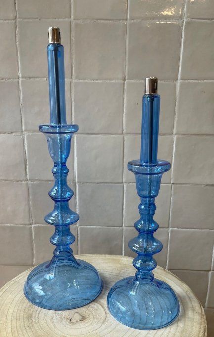 LAMPE À HUILE - BOUGEOIR CHANDELIER CANDLE N9 BLEUE