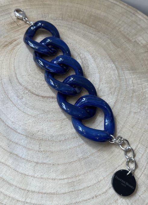 BRACELET MAILLONS MARBRÉS NAVY - FRANCINE BRAMLI