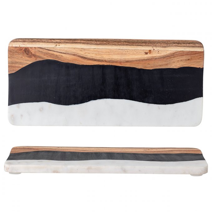 PLANCHE DE MARBRE ET BOIS D'ACACIA