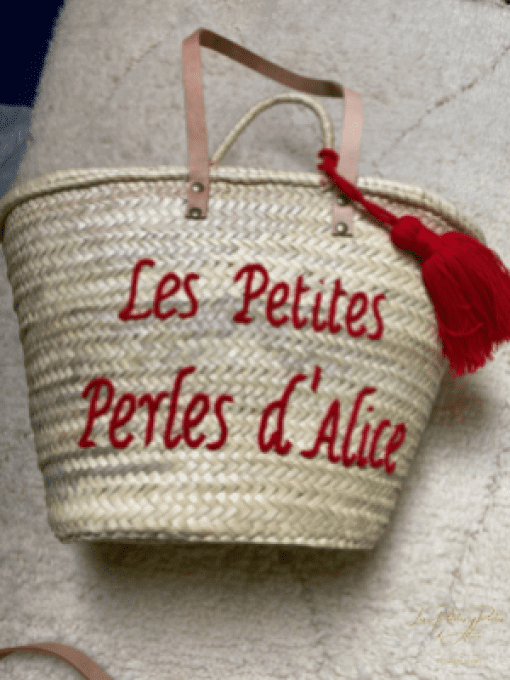 PANIER "LES PETITES PERLES D'ALICE" ROUGE 