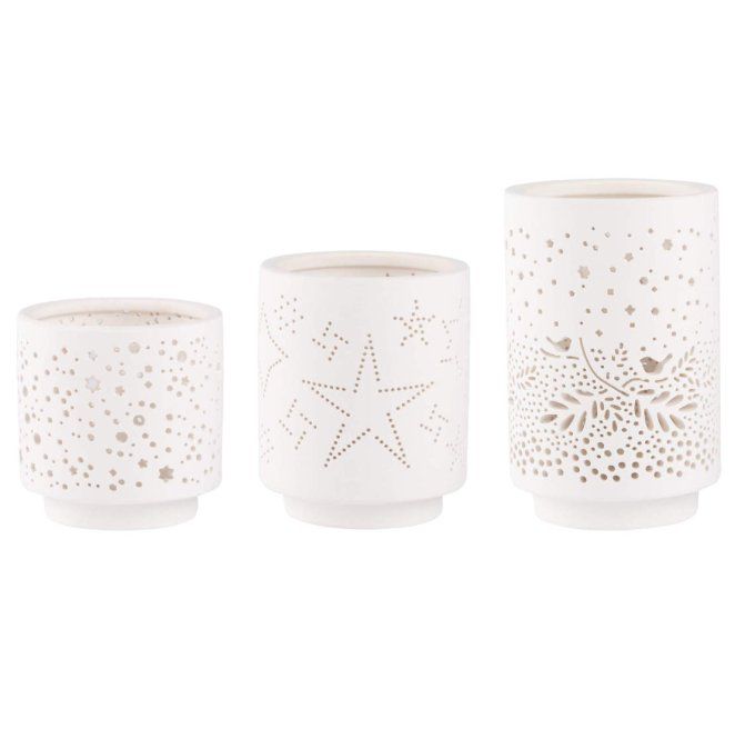 Trio photophores porcelaine