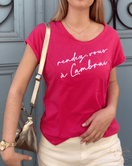 TEESHIRT TAL RENDEZ VOUS À CAMBRAI FRAMBOISE 