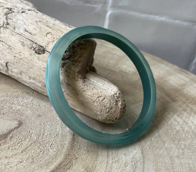 BRACELET JONC BRAGI FIN BLEU BONDI GIVRÉ - FRANCINE BRAMLI