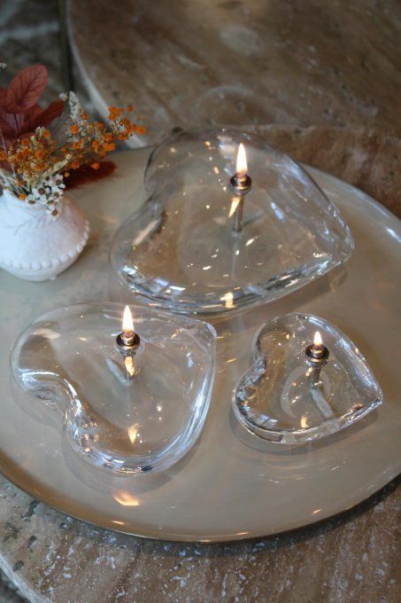 LAMPE À HUILE - HEART TRANSPARENT 