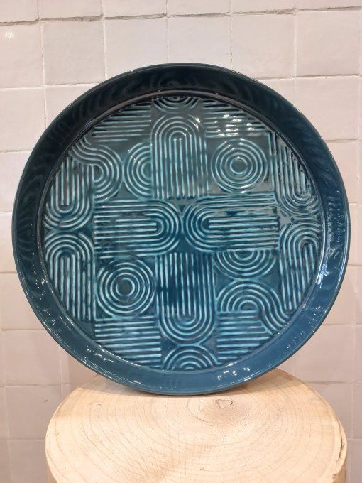 PLATEAU MOLITOR MÉTAL ÉMAILLÉ ARDOISE - GRAND MODÈLE XL  