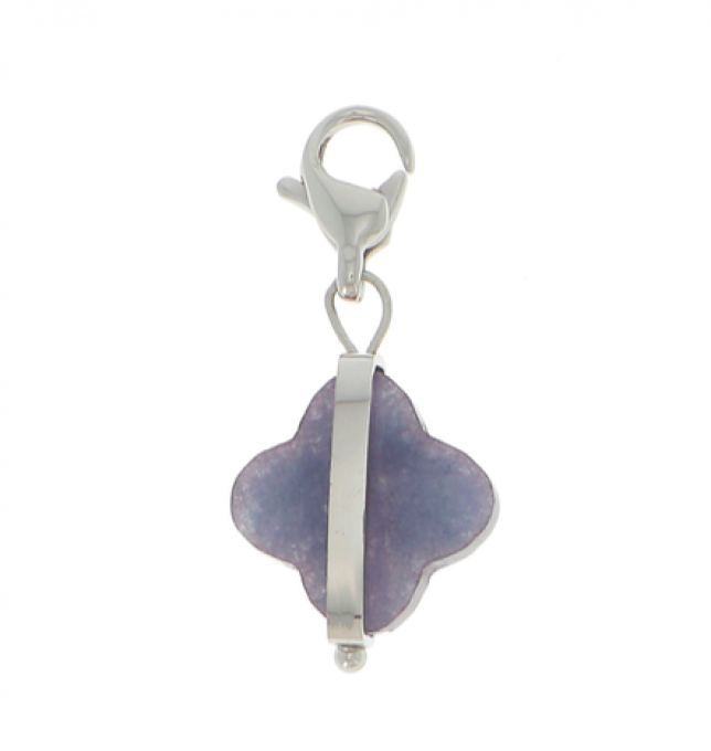 LOCKIE TIMÉA TRÈFLE AGATE BLEU GRISE - CAPSULE CHARM'S SWAROVSKI