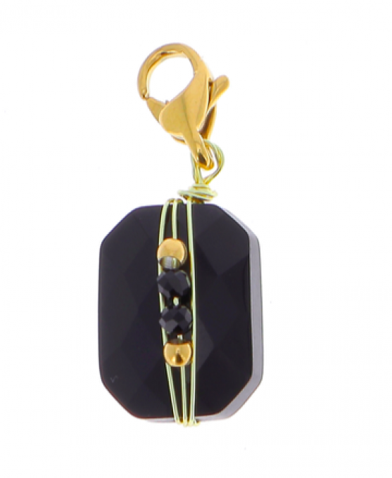 LOCKIE DIZZY AGATE NOIRE - CASPULE CHARM'S SWAROVSKI