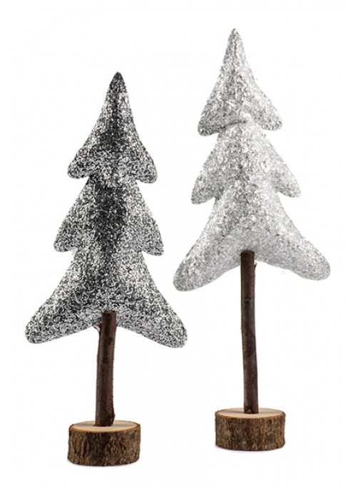 SAPIN ARGENT & BLANC 48 CM