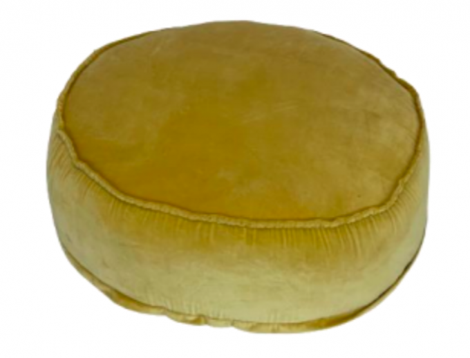 POUF VELOURS MOUTARDE