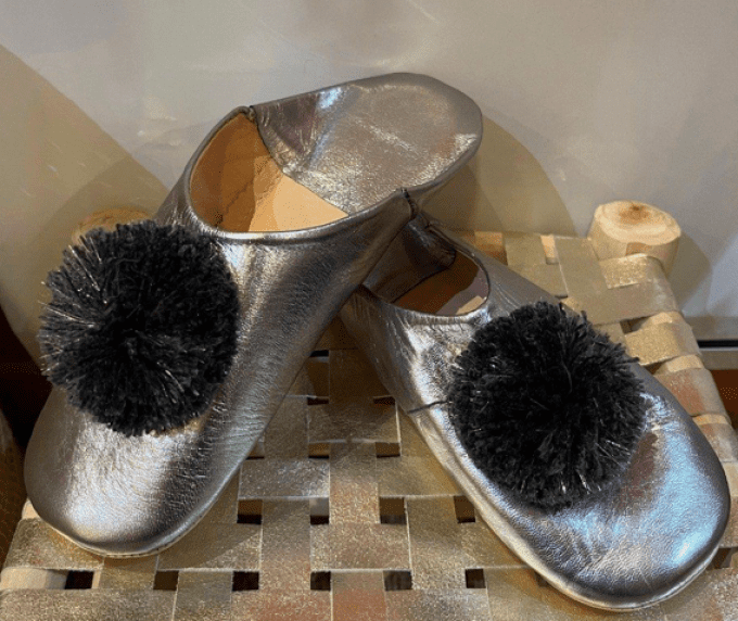 CHAUSSONS BABOUCHES ARGENT/GRIS