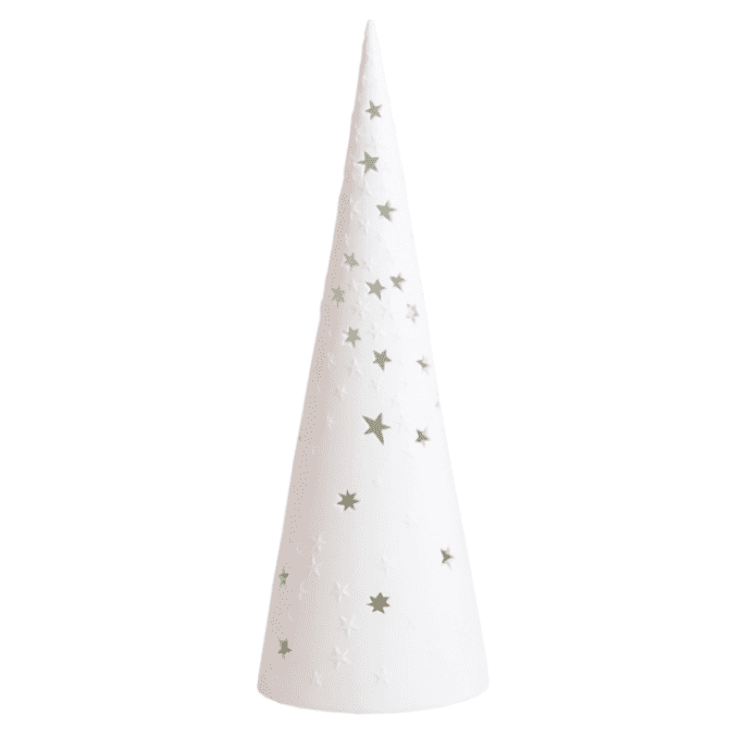 SAPIN DE NOEL ETOILES LUMINEUX EN PORCELAINE