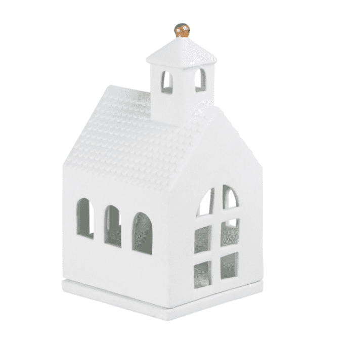 PETITE CHAPELLE PHOTOPHORE EN PORCELAINE