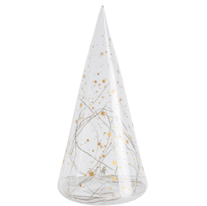 GRAND SAPIN DE NOEL LUMINEUX OR EN VERRE