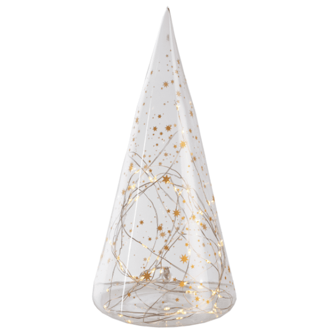 GRAND SAPIN DE NOEL LUMINEUX OR EN VERRE