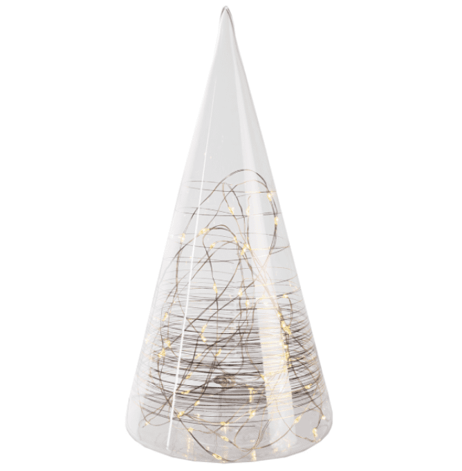 GRAND SAPIN DE NOEL LUMINEUX ARGENT EN VERRE