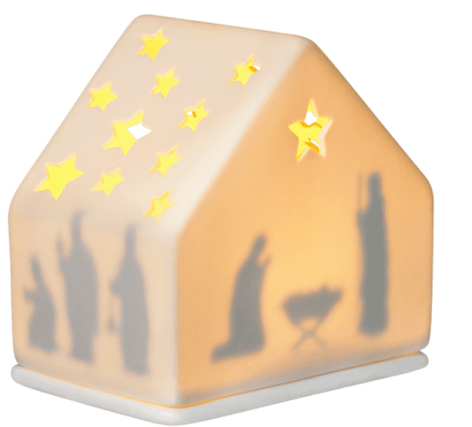 PETITE CRECHE DE NOELPHOTOPHORE EN PORCELAINE