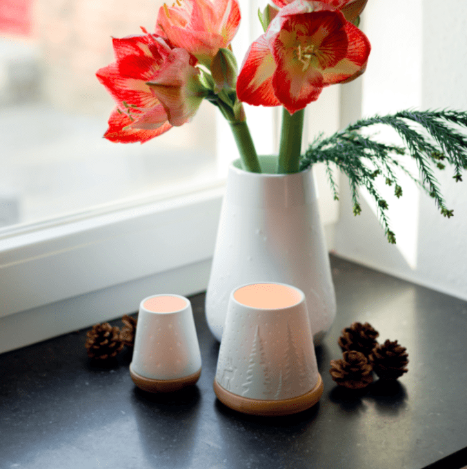 PETIT PHOTOPHORE ETOILE EN PORCELAINE