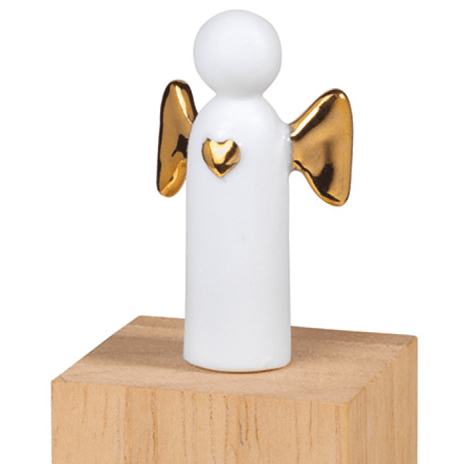 ANGE PORTE BONHEUR EN PORCELAINE