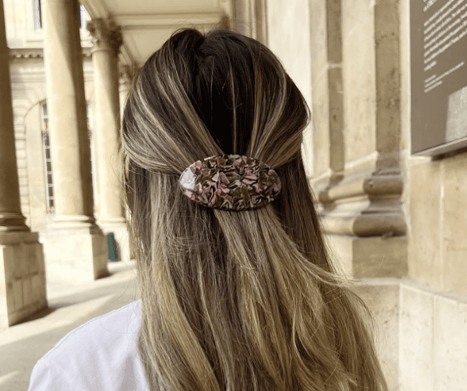 BARRETTE ANDREA NUANCES DE ROSES ET DE MARRONS - FRANCINE BRAMLI