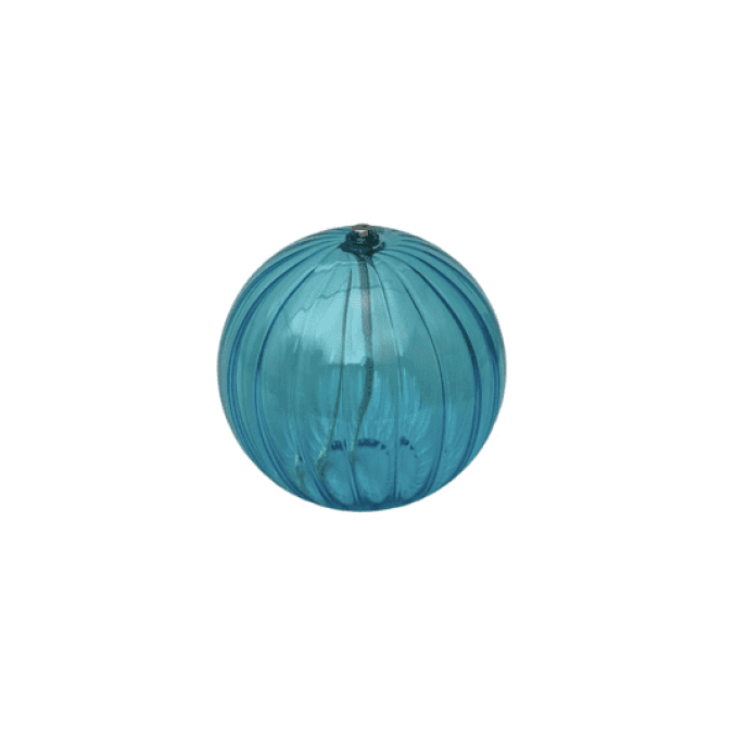LAMPE À HUILE - RONDE STRIÉE LIGHT BLUE