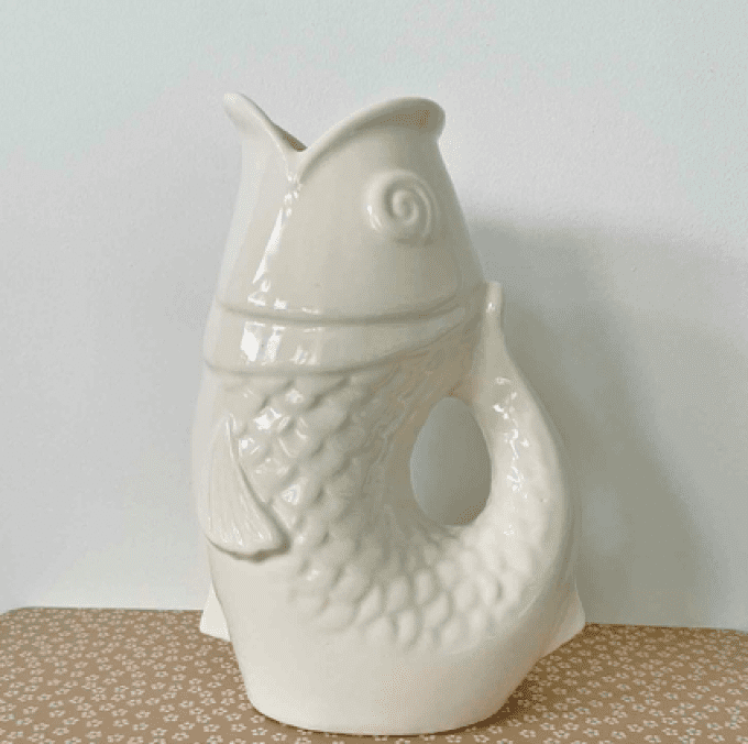 VASE POISSON GM CÉRAMIQUE BLANC