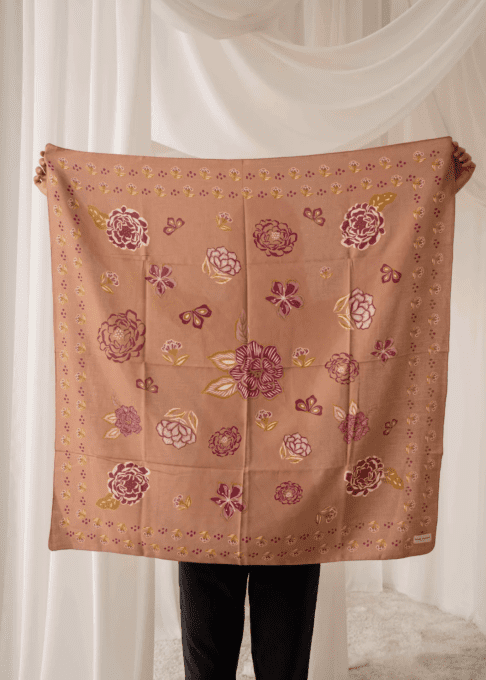 GRAND FOULARD MINDI - ROSE 