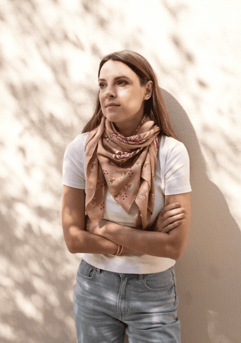 GRAND FOULARD MINDI - ROSE 
