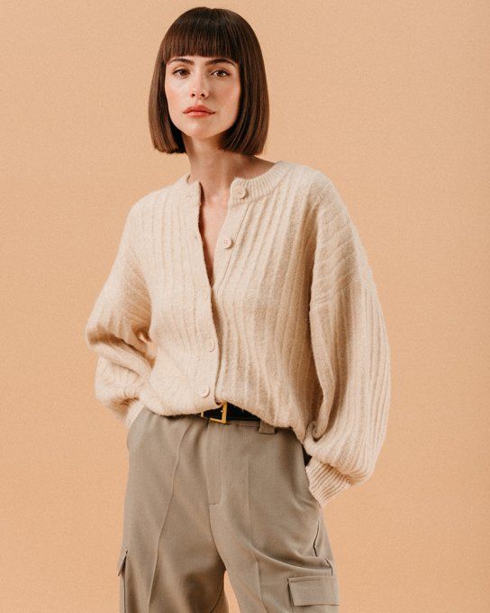 CARDIGAN LOUVE BEIGE